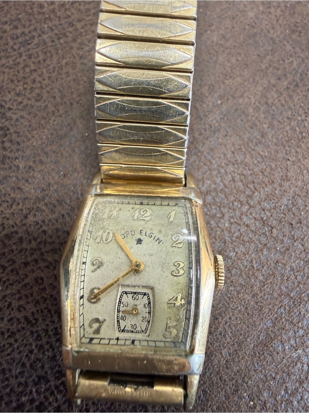 Vintage Lord Elgin Men’s Art Deco 21 Jewels 14k Gold Filled Watch NOT Working
